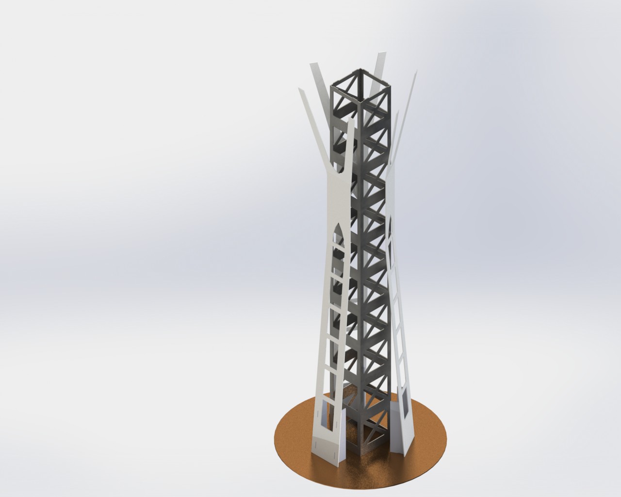 西雅图太空针塔，钣金拼图，3D拼图，metalcraft设计
